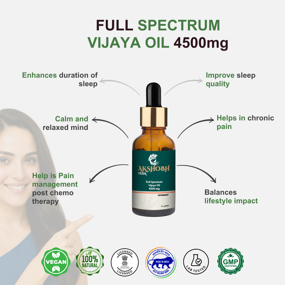 Full Spectrum Vijaya Oil(Oral Drops)(4500 MG)