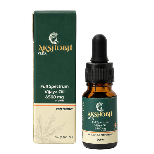 Akshobh Veda Full Spectrum Vijaya Oil(Oral Drops)(6500 MG) ((Trial Pack)