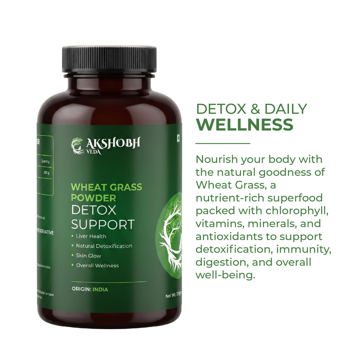 Akshobhveda  Wheat Grass Powder