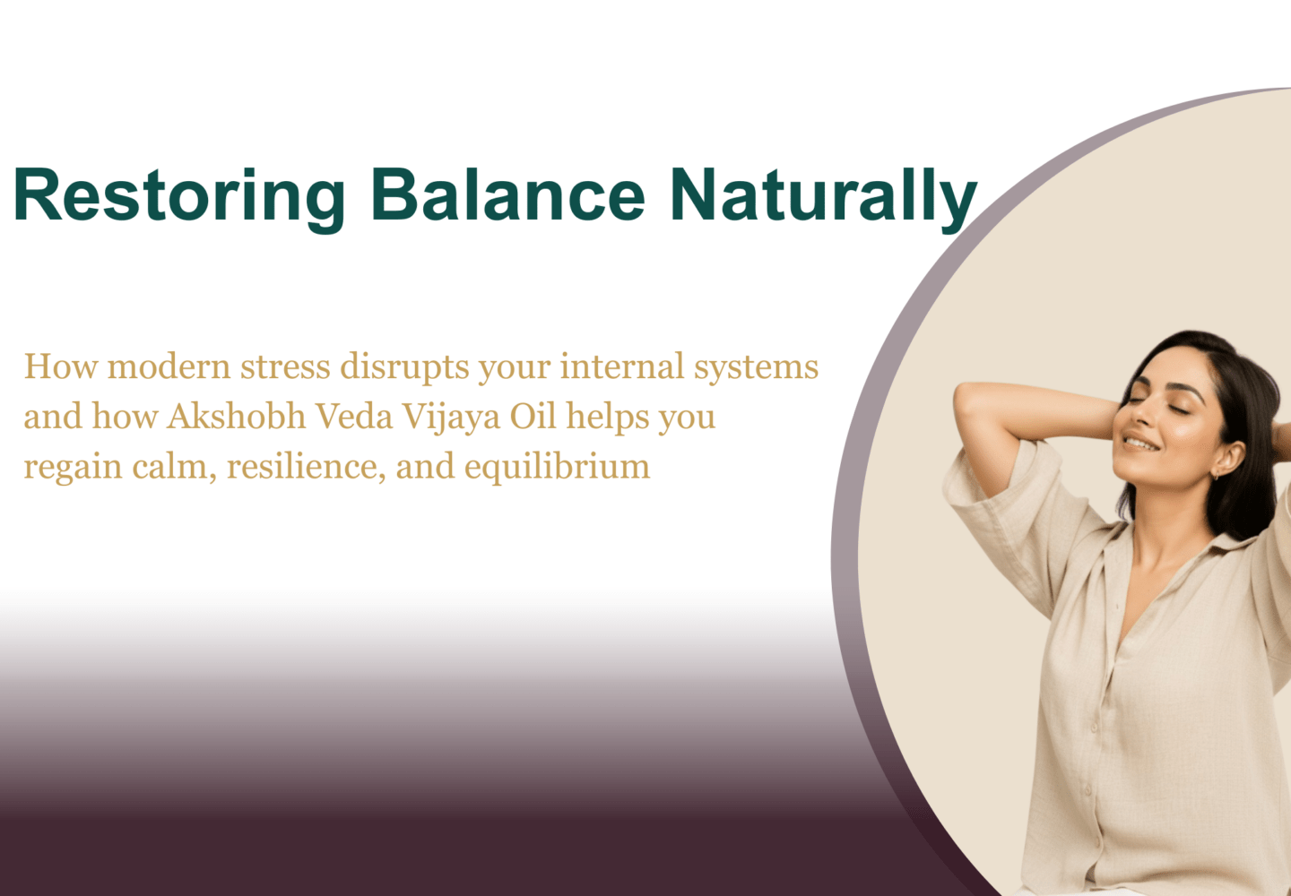 Modern lifestyle stress illustration representing nervous system imbalance and holistic wellness support with Vijaya Oil