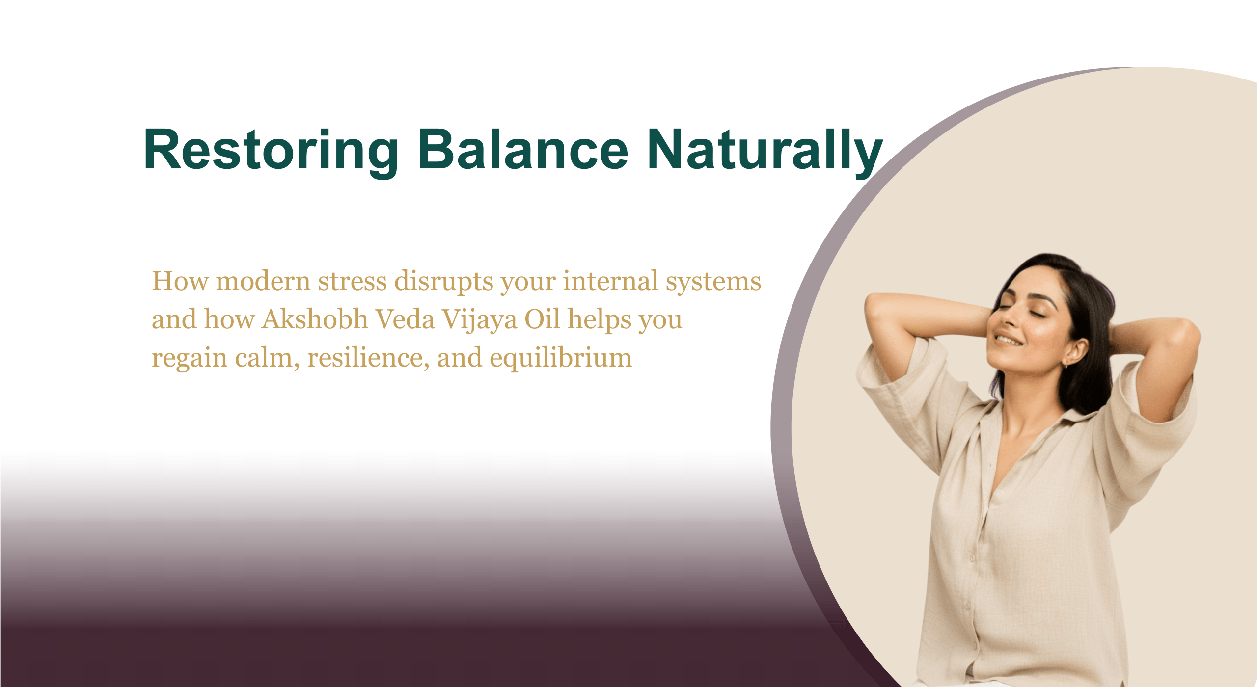 Modern lifestyle stress illustration representing nervous system imbalance and holistic wellness support with Vijaya Oil